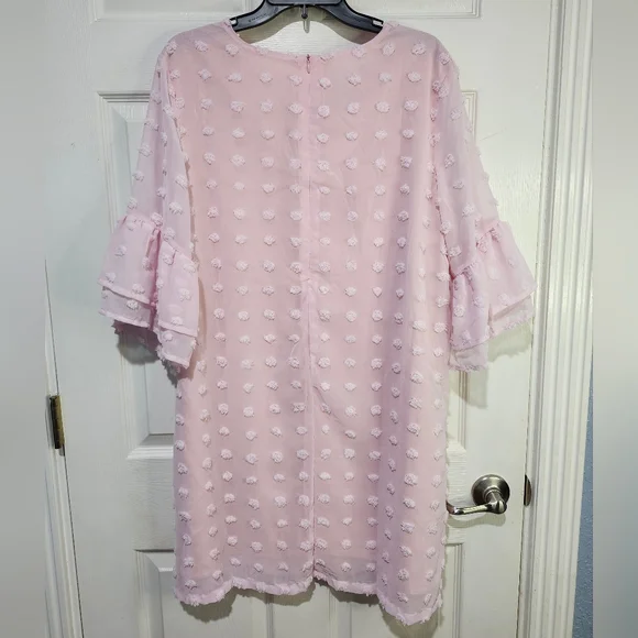 💚 3/$10 Belongsci Pink Textured Dress Size XXL - Picture 10 of 11